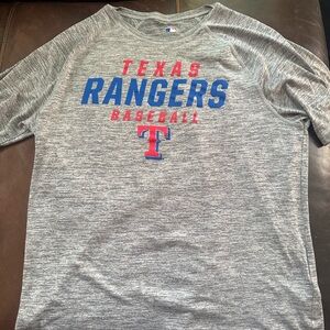 Texas Rangers MLB Gray Performance Tee size Large great condition